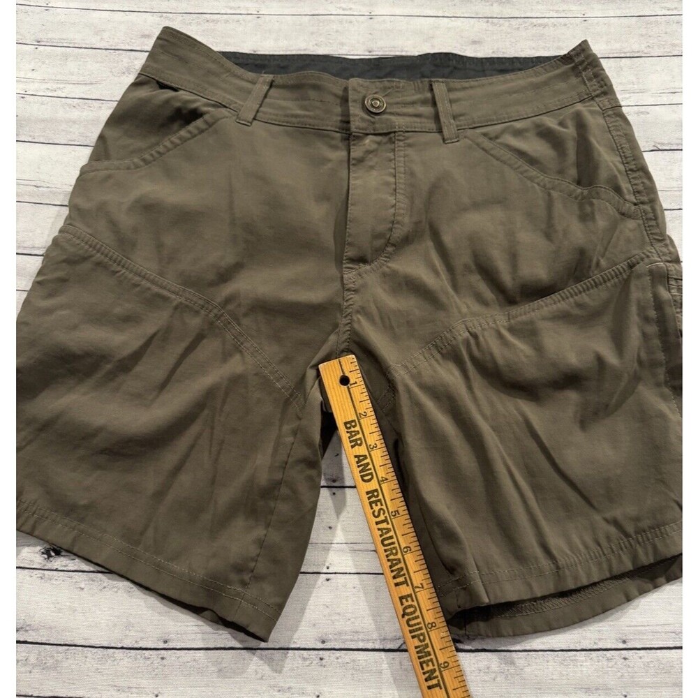 KUHL Mens Renegade Shorts Sz 32 Olive Green Hiking Zip Pockets Stretch Outdoor - Picture 12 of 16